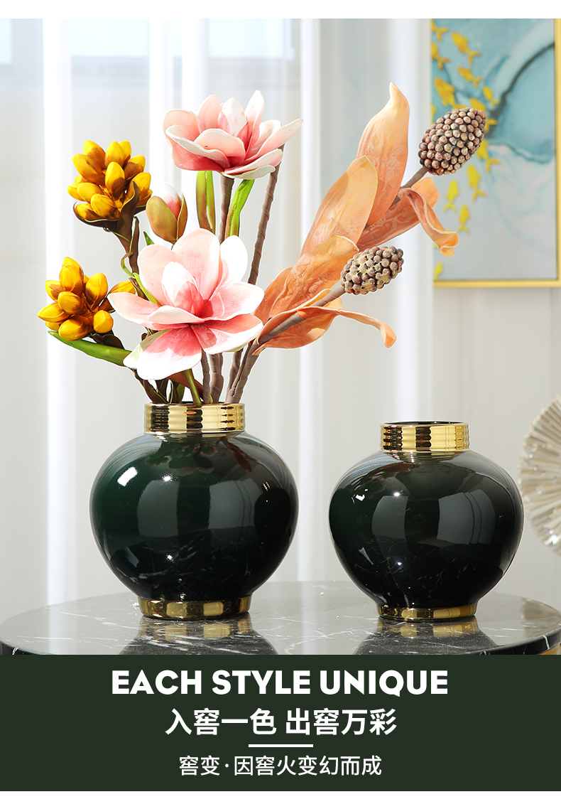 Modern light key-2 luxury ceramic vase simulation flower arranging TV ark, place of the sitting room porch desktop European - style decorative household items