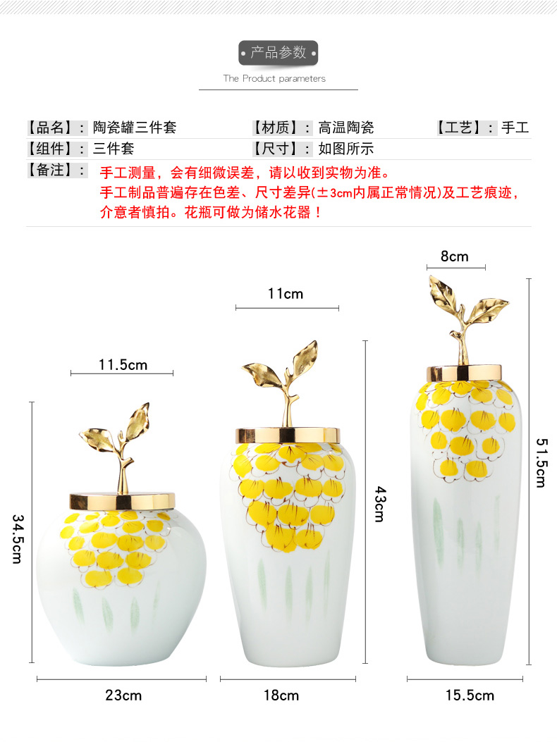 I and contracted new Chinese vase dry flower arranging flowers, ceramic flower implement the sitting room TV ark, porch light decoration key-2 luxury furnishing articles