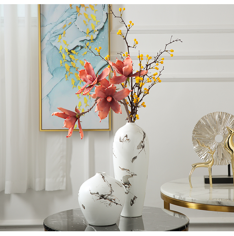 New Chinese style ceramic vase furnishing articles suit ink style white flower arranging the sitting room the postmodern ideas soft decoration