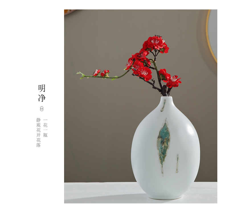 The New Chinese jingdezhen ceramic vase furnishing articles sitting room porch table decorations dry flower arranging zen tea room decoration