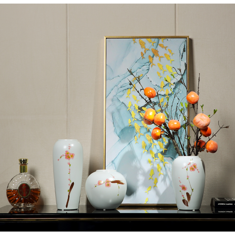 Jingdezhen dry flower flower vase of new Chinese style restoring ancient ways furnishing articles of TV ark of I sitting room porch wine decorations