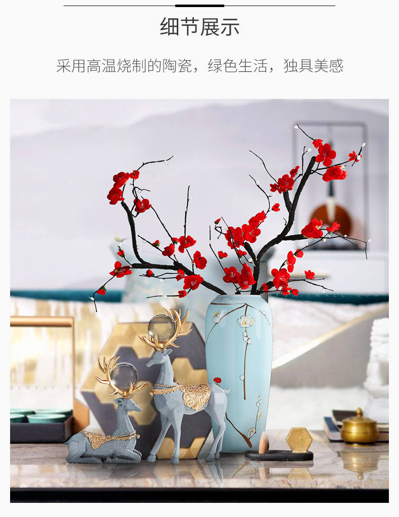 The New Chinese vase of jingdezhen ceramic flower arranging dried flowers, wine accessories furnishing articles, the sitting room porch floral decoration