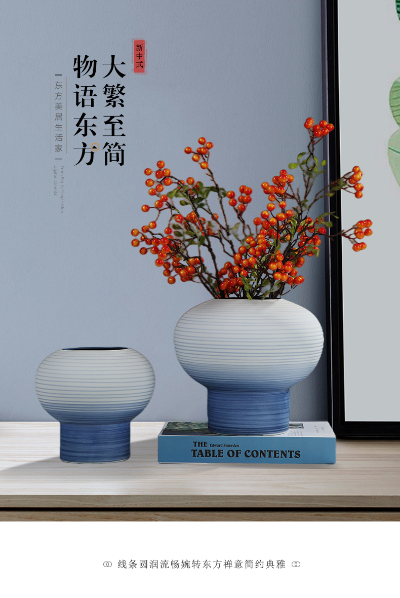 The Light of new Chinese style ceramic vase key-2 luxury furnishing articles table dry flower tea table flower art is sitting room adornment desktop simulation flower decoration