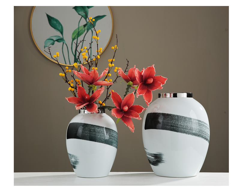 New Chinese style is I sitting room porch light and decoration ceramics vase contracted home furnishing articles set dry flower arranging flowers adornment