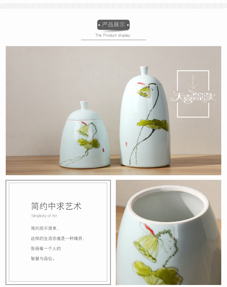 Modern creative household soft adornment of the sitting room TV ark, furnishing articles, hand - made ceramic tea candy storage tank