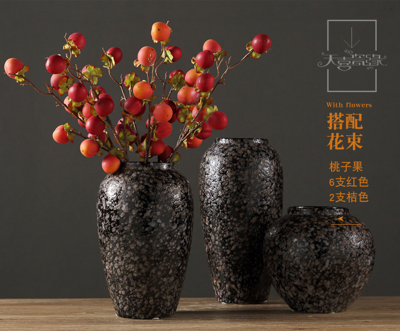 Retro manual water raise POTS Retro coarse pottery vases, flower implement light and decoration vase dried flower earthenware jar do old crock