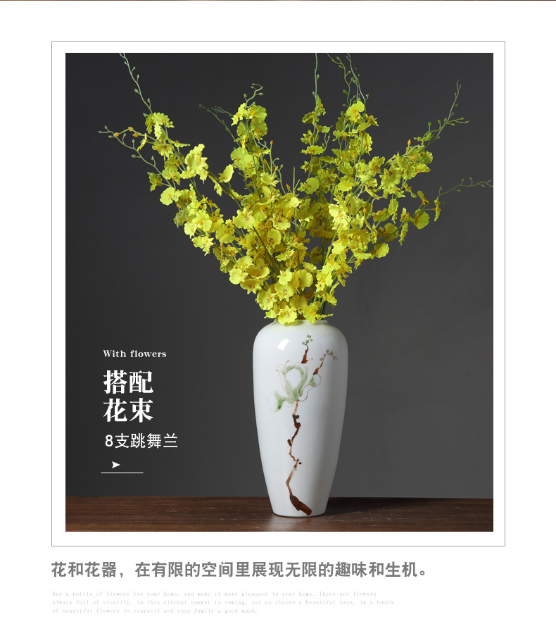 Modern new Chinese style ceramic vase furnishing articles sitting room TV cabinet table flower vase creative decorative dried flowers