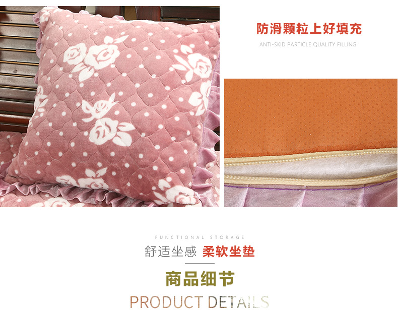 Đệm dày sang trọng ba trượt gỗ rắn gỗ gụ ghế mùa xuân và mùa thu ghế sofa đệm với tựa lưng có thể tháo rời và có thể giặt - Ghế đệm / đệm Sofa nệm lót ghế văn phòng