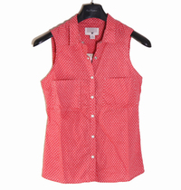 Marina Micro womens pure cotton woven fabric sleeveless shirt 03993C665 counter price 299 yuan 58 US dollars