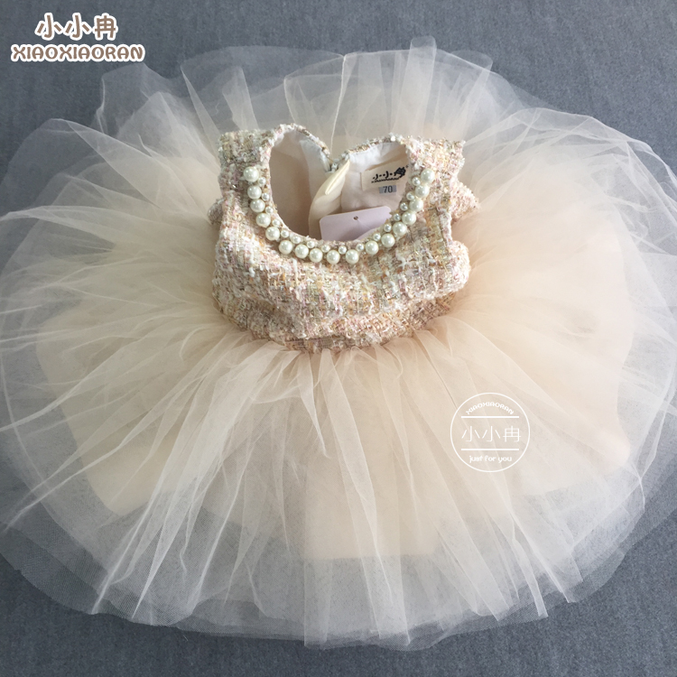 Little cô gái mùa thu và mùa đông đầm nhỏ nước hoa váy fluffy váy công chúa chủ nhà trình diễn catwalk piano váy trẻ em hàn quốc