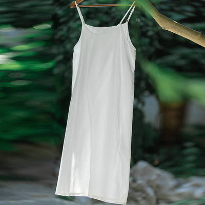 Summer base halter dress, loose inner petticoat, versatile for women, pure cotton mid-length vest, white skin-friendly dress