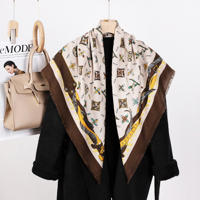 Autumn and Winter Velvet Large Square Scarf Women's Fashion Versatile Vacation Beach Silk Scarf Wooden Shawl Cotton Scarf Warm Cashew Scarf Autumn and Winter Velvet Large Square Scarf Women's Fashion Versatile Vacation Beach Silk Scarf Wooden Shawl Cotton Scarf Warm Cashew Scarf