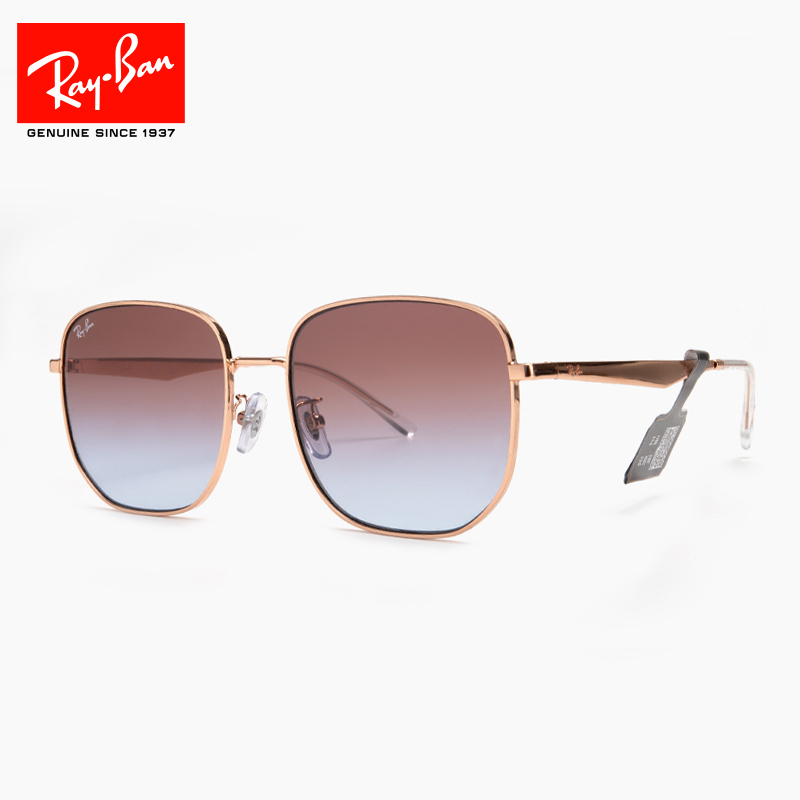 Rayban Ray-Ban Sunglasses Metal Large Frame Gradient Fashion Sunglasses Trendy Unisex Uv Protection 0Rb3713D