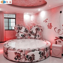 Round bed B & B furniture Light luxury hotel Water bed boutique hotel Electric bed Luxury romantic love theme Butterfly bed
