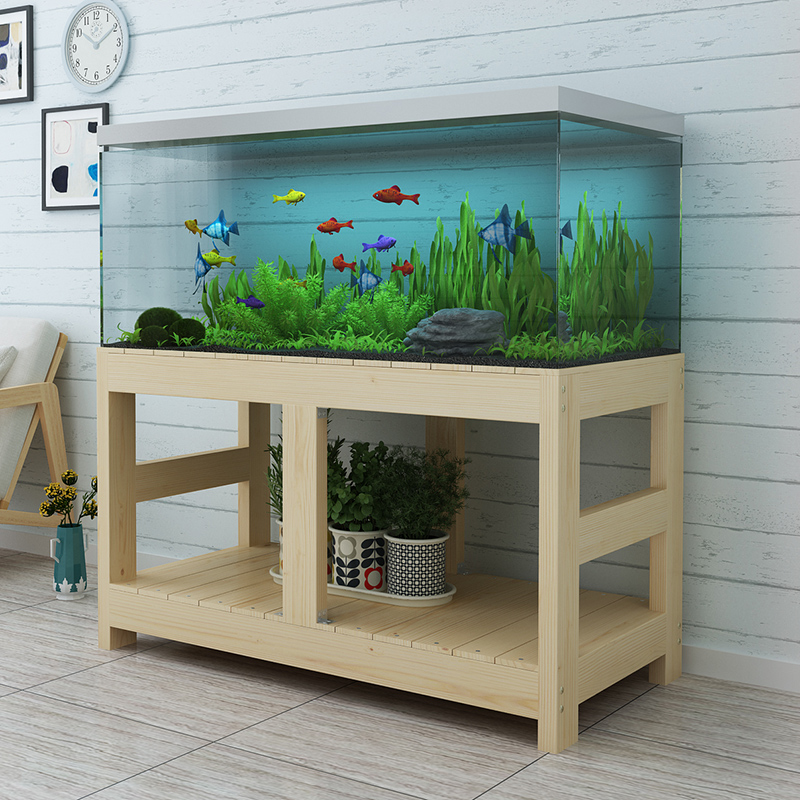 Free Shipping Solid Wood Fish Tank Shelf Solid Wood Base Flower