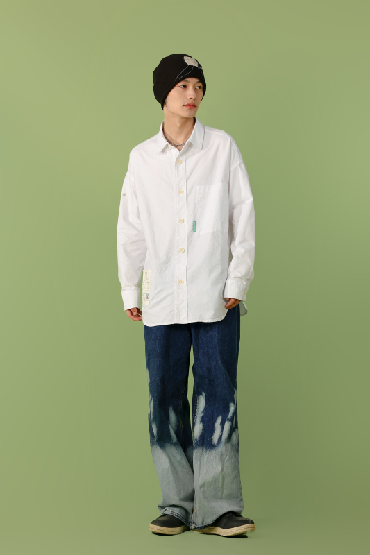[Nine-Pound Fifteen-Pence] Shirt Sheepedia Original Design White Shirt [No Product Store]