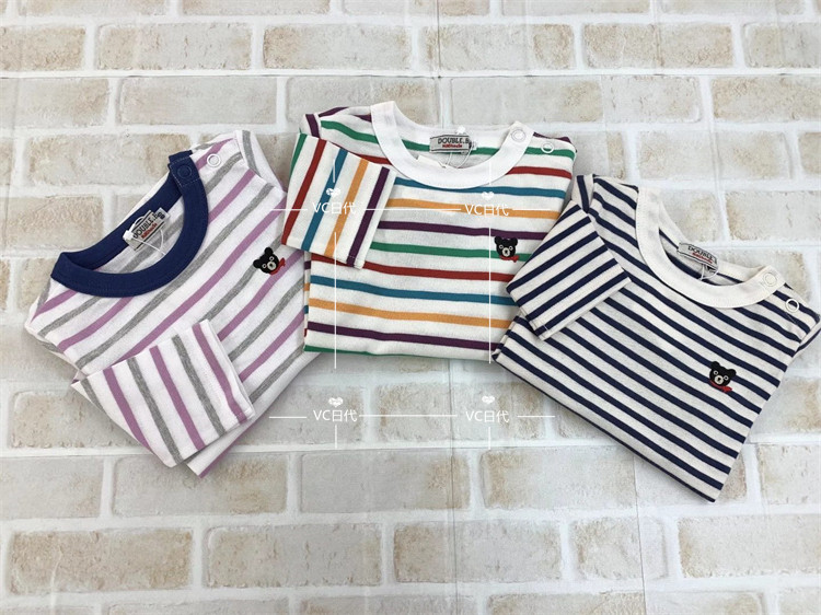 Mikihouse Japanese Stripe Long Sleeve T-shirt 63-5212-674 61-5205-825