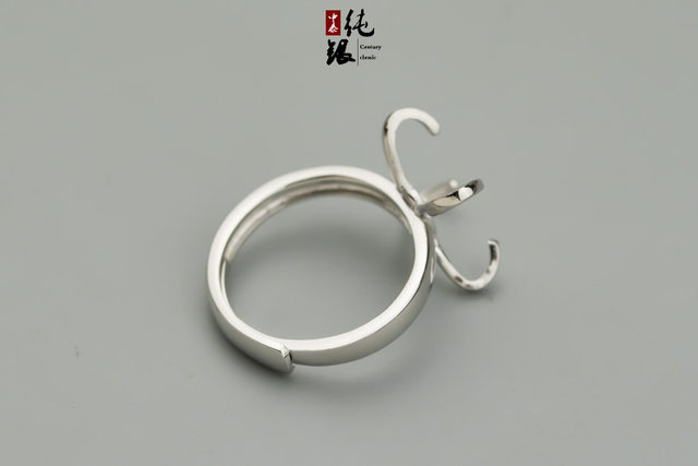 s925 sterling silver ring ການຕັ້ງຄ່າເປົ່າ, irregular four-claw simple DIY inlaid silver setting, living mouth 15 to 20