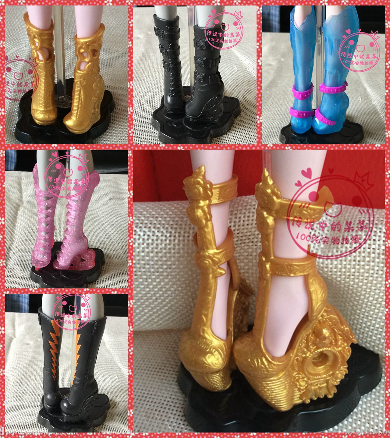 Сапожки для кукол (Monster High) лицензированные — разноцветные, оригинальные рассыпные пары, для фэшн-кукол