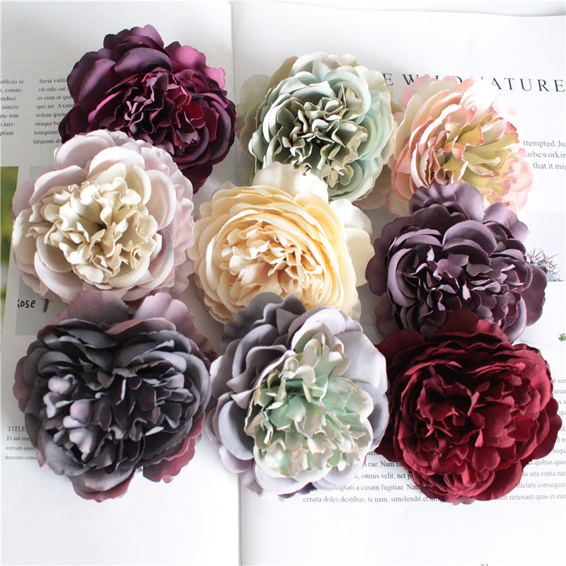 diy headdress flower palace color flower head flower Morandi tone Xiangfei peony oil painting flag head flower new peony