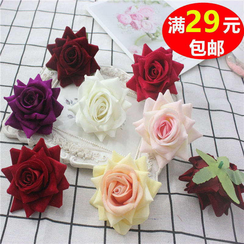 DIY simulation craft flannel rose bridal flower head decoration flower silk flower corsage arch flower decoration wedding decoration
