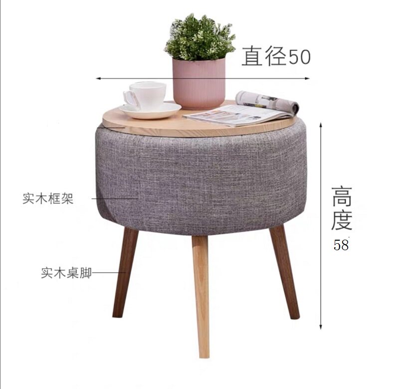 Soliwood tea table balcony table bedroom sofa side table Northern European small roundtable for furniture solid wood storage table