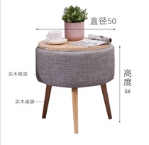 Solid Wood tea table living room balcony table bedroom sofa side table Nordic small round table storage furniture solid wood storage table