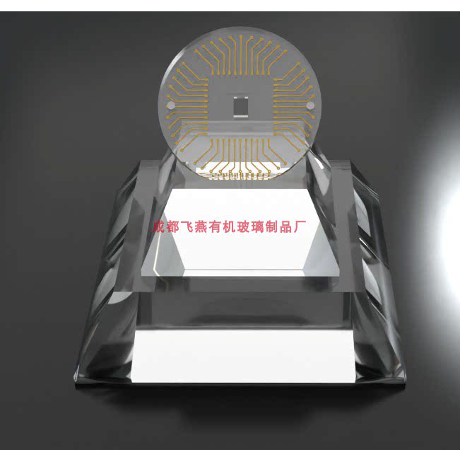 芯片展示台硬币晶元陈列架邮票收藏盒亚克力定制透明奖章金字塔架