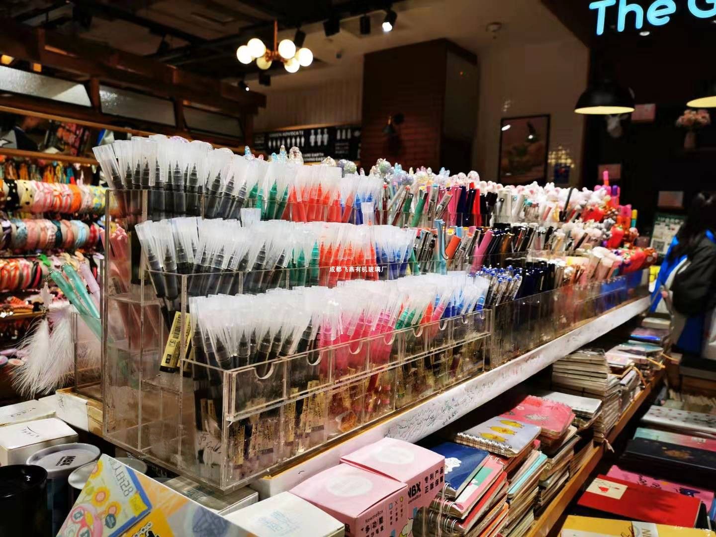 亚克力一体笔架超市文具店晨光学生钢笔展示架马克笔中性笔陈列架