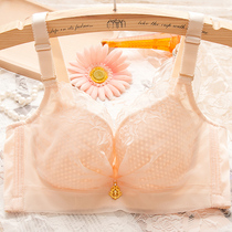 Cicada Mu summer sexy breathable non-sponge bra thin underwear adjustment type big chest small bra ultra-thin cup