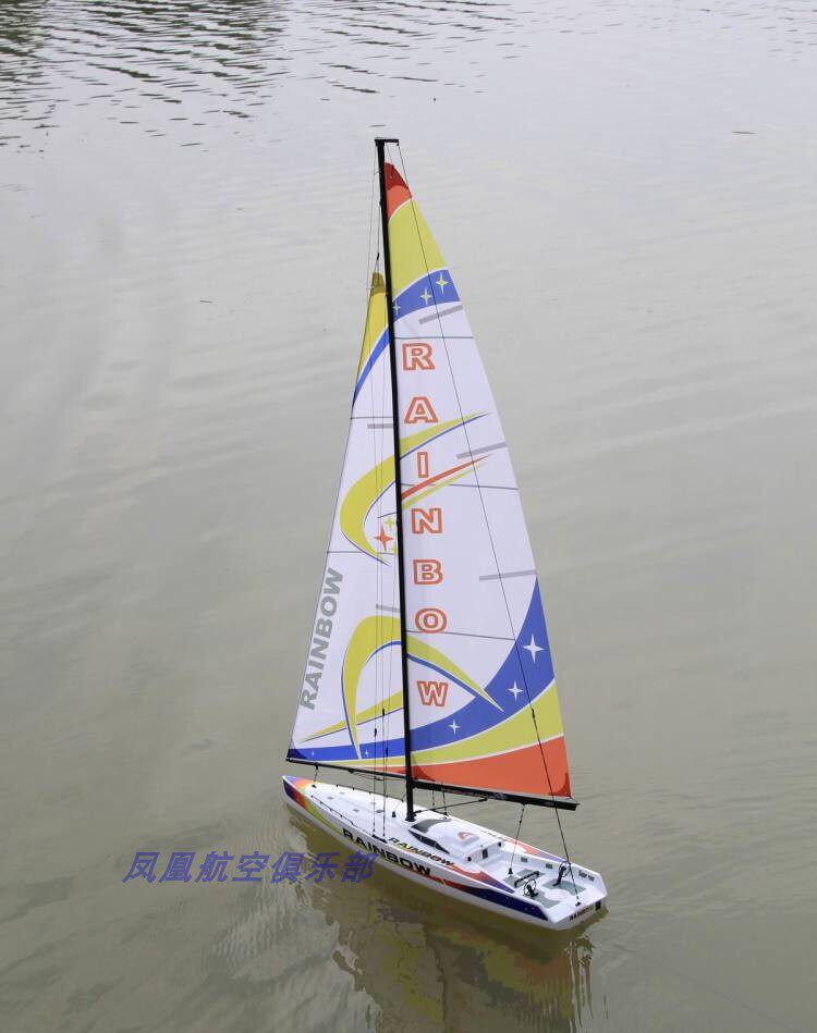 Лодка на электро-, радиоуправлении 顺博 遥控 帆船  彩虹870 新涂装 包邮 DIY