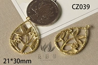 CZ039 цвет латуни, один цветок