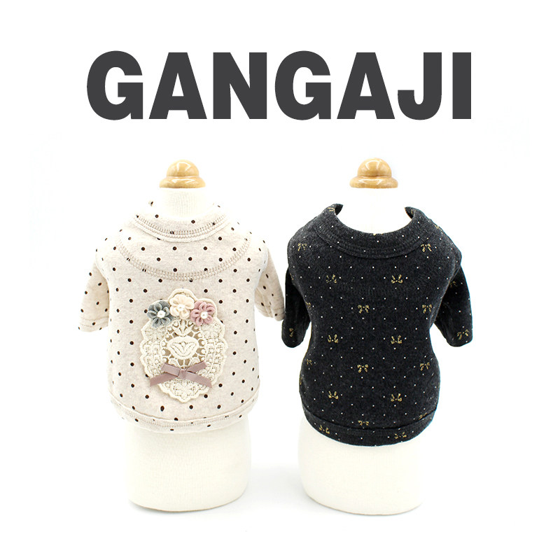 (Gangaji Gangaji) High-end Quality Pet Pooch Teddy Pure Cotton Thickened Two-color Cardigan Clothing