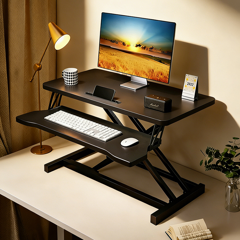 Standing Workstation Desk, Adjustable Height Desk, Desktop Computer Desk, Laptop Folding Height-Adjustable Stand