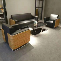 Shanghai office sofa coffee table combination simple business office leather sofa reception room leather reception sofa