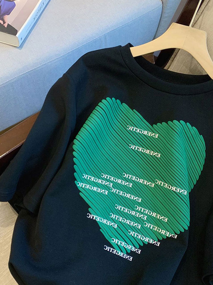 Pick up missed special cabinet Withdrawal Tail single big card foreign trade ~ European Station Ocean Collision Color Loving Short Sleeve T-Shirt Female Chauder