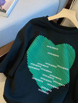 Pick up the special cabinet to withdraw the tail single big card foreign trade ~ European station foreign air collision color loving short sleeve t-shirt female-ins Chauder