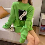 Подлинный Lanbos We11done Bound Circular Lit Sweater Мужской прилив пары скважины