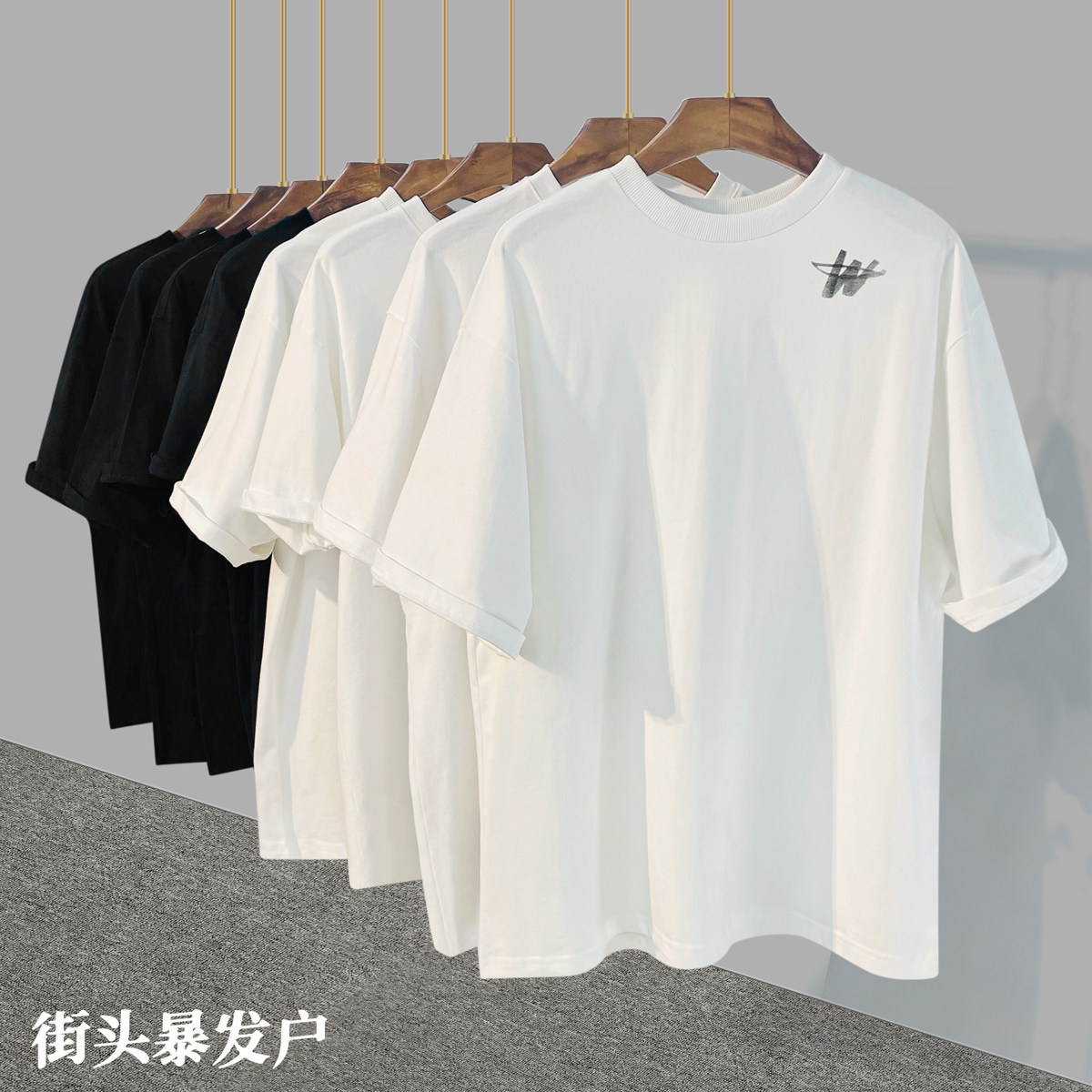 LANBOS WE11DONE short sleeve men's T-shirt welldone Japan-South Korea Tide Cards Summer Couples Weighs half-sleeve T-shirts