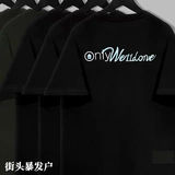 Подлинный Lanbos We11done Letter Short -Sleeved Men Men Welldone Пара американское прилив наполовину наполовину t -мала