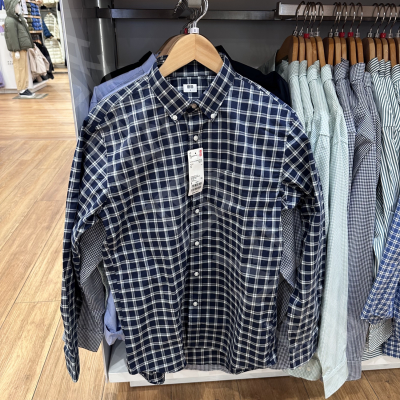 2025 Uniqlo Autumn Men's Clothing High-Quality Long-Staple Cotton Plaid Shirt Jacket 483136/476016