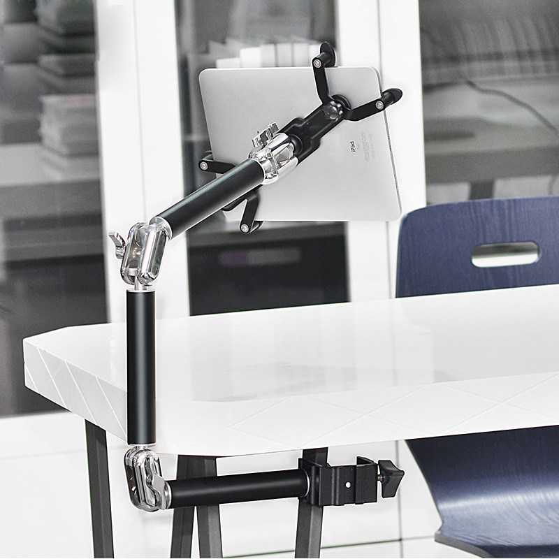 Tablet bracket ipad mobile phone shelf lazy desktop bedside portable screen monitor office all-metal support frame