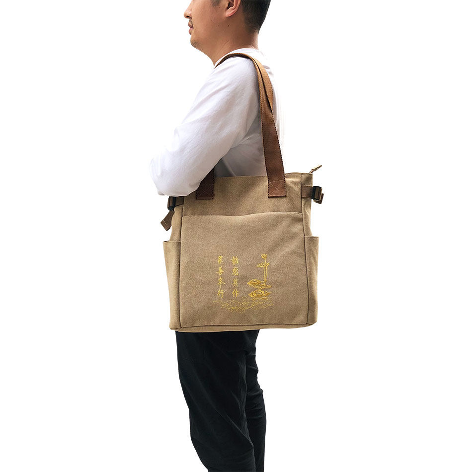 Buddha Zen supplies Curses Satchel Satchel Bag to Mountain Bag Bag Monk Bag Rohan Bag Canvas Hand Single Shoulder Bag-Taobao