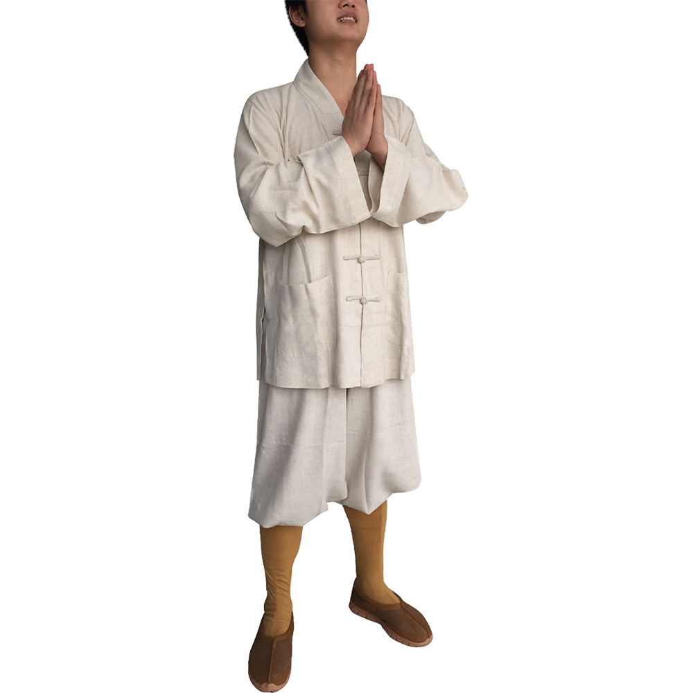 Dharma equipment, Buddhist equipment, wonderful solemn monk clothing, monk clothing, breathable sweat-absorbing linen, jacket, trousers, suit for men and women, meditation clothes