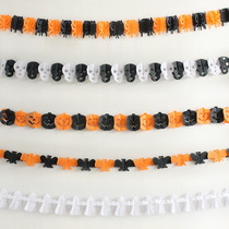 (Halloween)Halloween ghost head spider pumpkin ghost paper cut flower Halloween scene decoration props