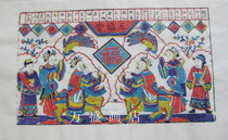Weifang Yangjiabu Woodblock of the year painting the old version of the old version of the original printing of Wufu Hall Traditional craftsmanship Manual sleeve color printing