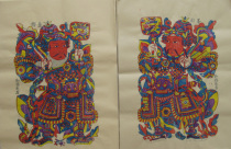 Yangjiabu woodblock New Year pictures can be painted by themselves. The New Year line manuscript is hand-printed