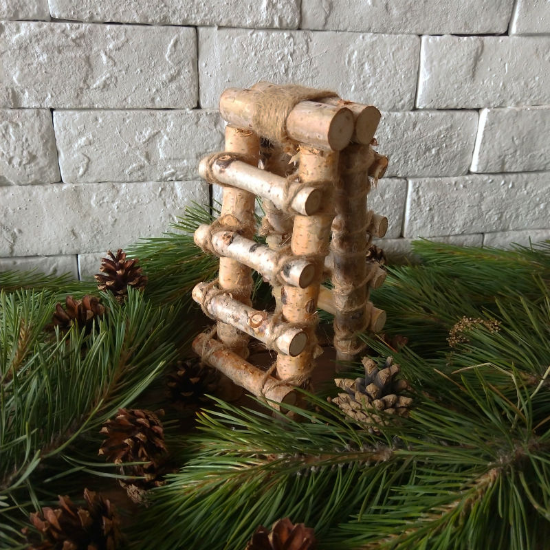 White Birch Wood Ladder Trunks Decorative Swing Accessories Mobile Phone Counter Shelf Desktop Ground Photography Props Jewelry