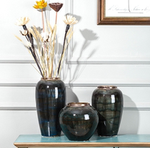 Minimalist Black Jingdezhen Ceramic vase swing piece office Home Decorative Goods