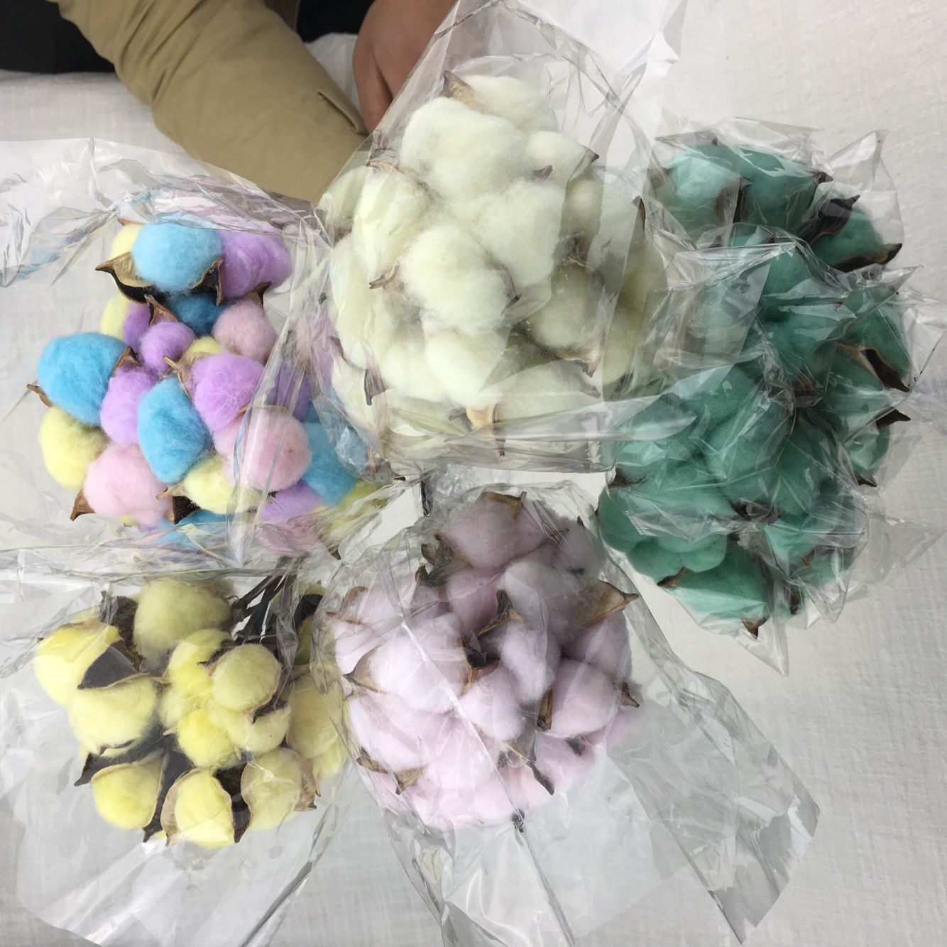 Handmade colored cotton dry flower immortal flower arrangement furniture living room decoration photo props bouquet arrangement creative